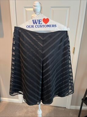 Betsey Johnson Black Striped Circle Skirt